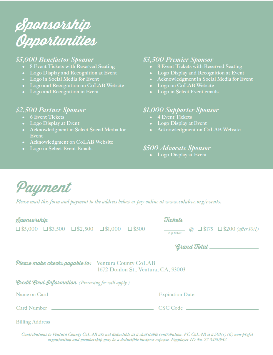Annual Meeting 2025 Ticket and Sponsorship Form